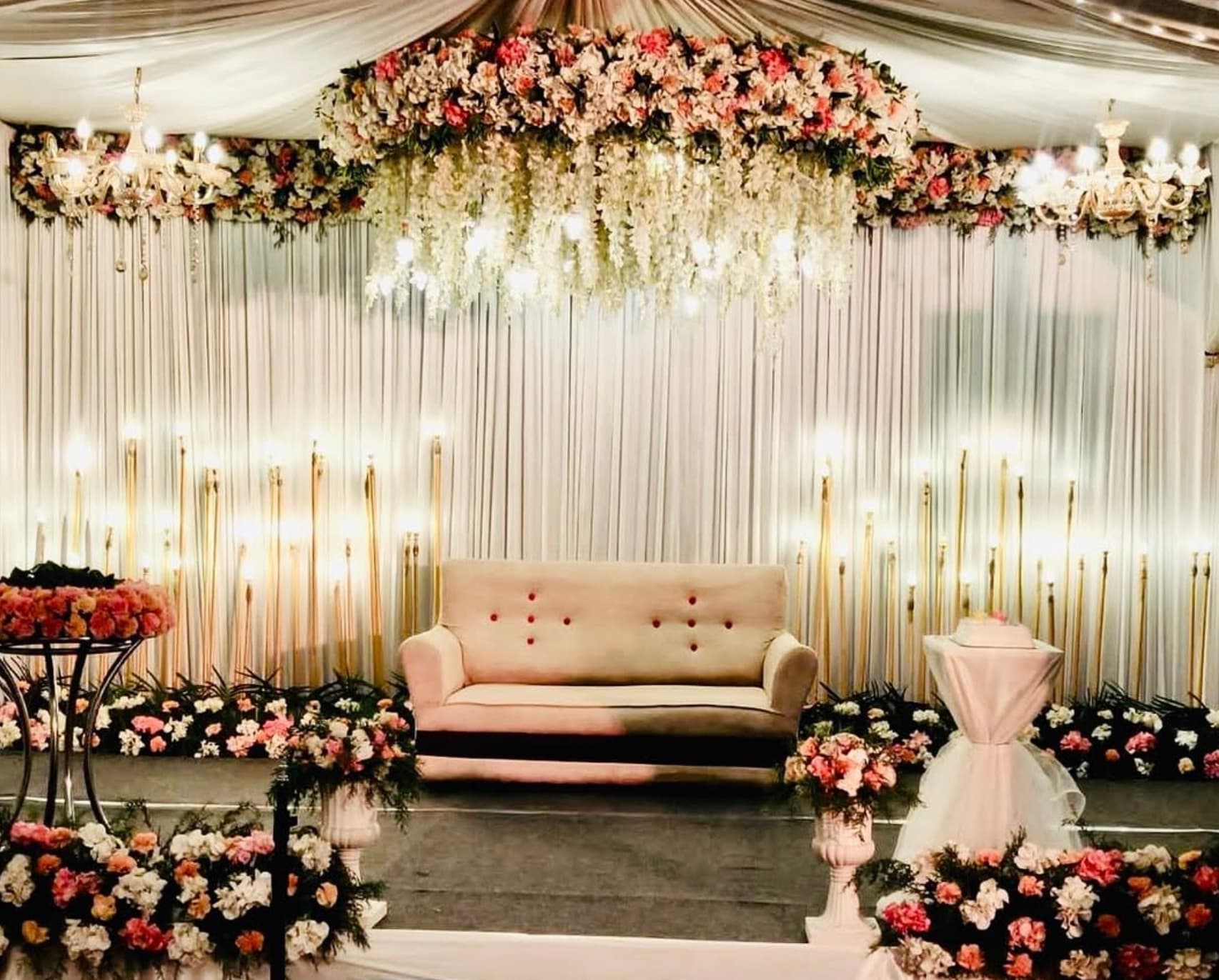 Hanging Floral Reception Backdrop